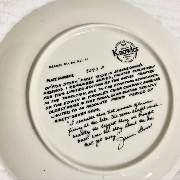 Knowles Norman Rockwell vintage Fish Story Limited Edition China Plate - Picture 3 of 5